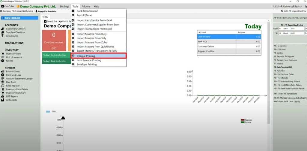 How I Print a Check on Bookkeeper Guide Print Cheque Option